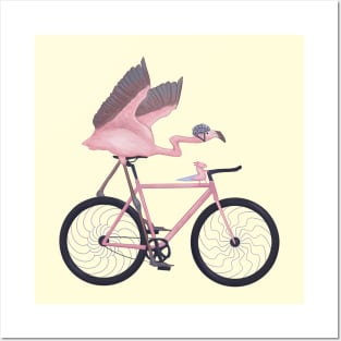 Flamingo Biker Posters and Art